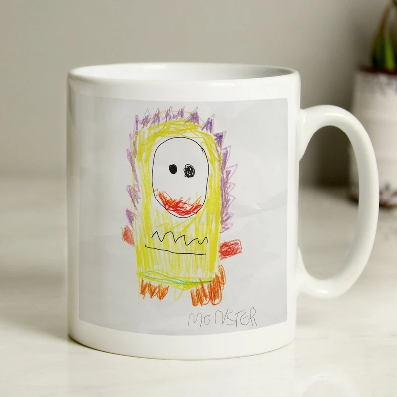 Personalised Childrens Drawing Photo Upload Mug - Perfect For Father's Day
