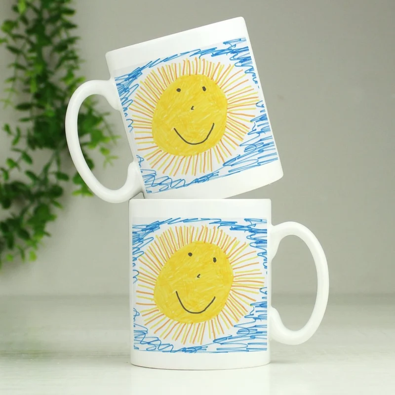 Personalised Childrens Drawing Photo Upload Mug - Perfect For Father's Day