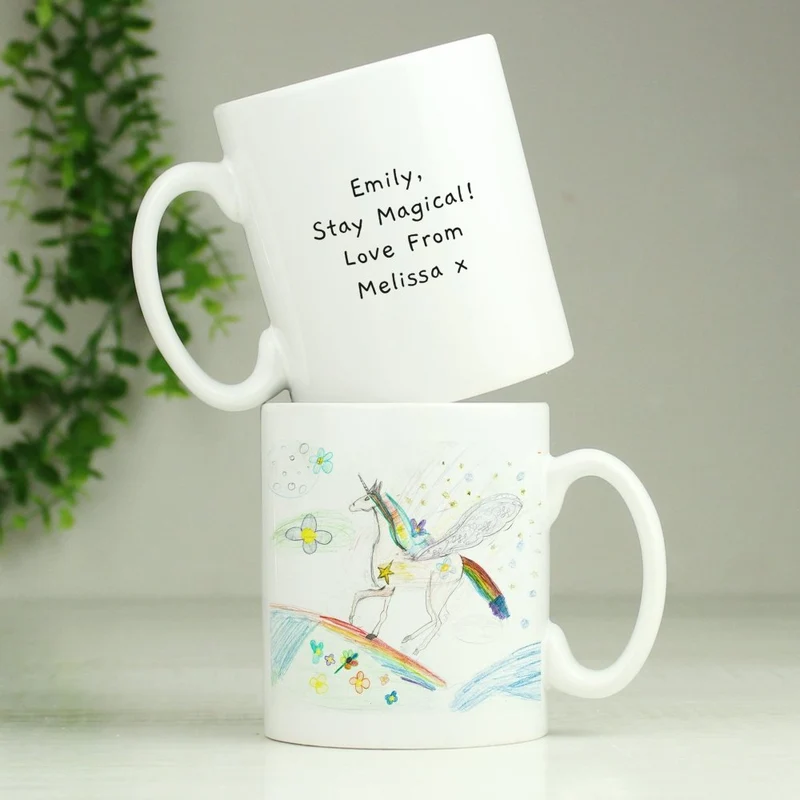 Personalised Childrens Drawing Photo Upload Mug - Perfect For Father's Day