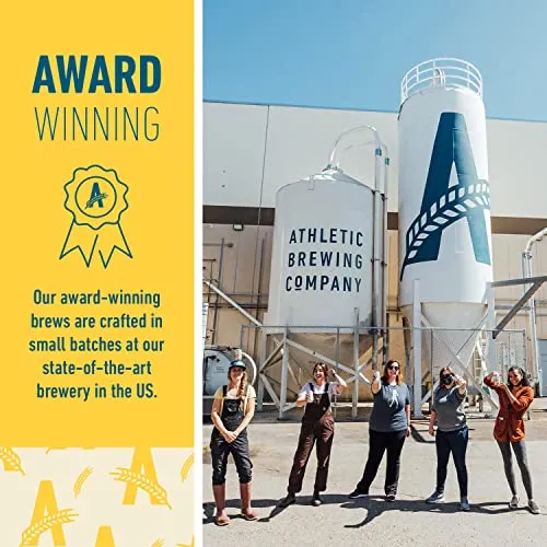Athletic Brewing Company Craft Non-Alcoholic Beer - 12 Pack x 12 Fl Oz Cans - Cerveza Atletica - Low-Calorie, Award Winning - Rich Aroma and Flavor Balanced with Light Spicy and Floral Notes