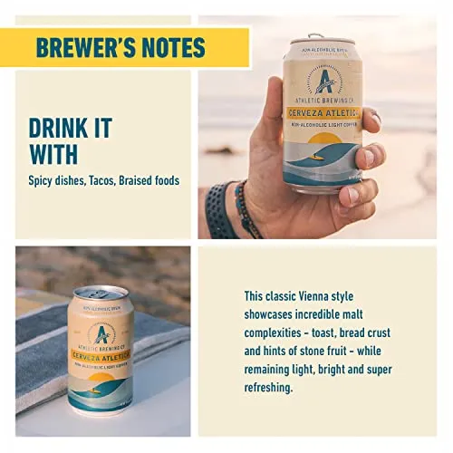 Athletic Brewing Company Craft Non-Alcoholic Beer - 12 Pack x 12 Fl Oz Cans - Cerveza Atletica - Low-Calorie, Award Winning - Rich Aroma and Flavor Balanced with Light Spicy and Floral Notes