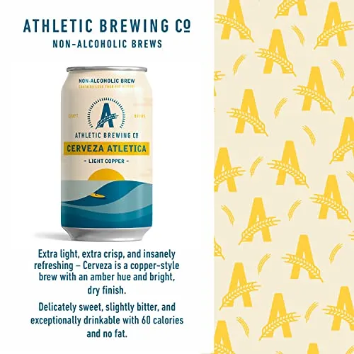 Athletic Brewing Company Craft Non-Alcoholic Beer - 12 Pack x 12 Fl Oz Cans - Cerveza Atletica - Low-Calorie, Award Winning - Rich Aroma and Flavor Balanced with Light Spicy and Floral Notes