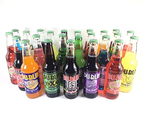Case 24 Dublin Texas Bottling Works Variety Pack - 15 Flavors Glass Bottles - 12 oz - Real Pure Cane Sugar - Makers of Dublin Dr Pepper