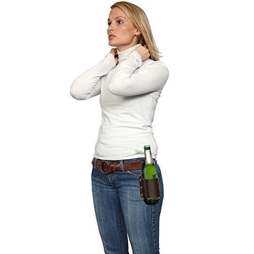 GreatGadgets Classic Beer Holster, Leather, Espresso Brown
