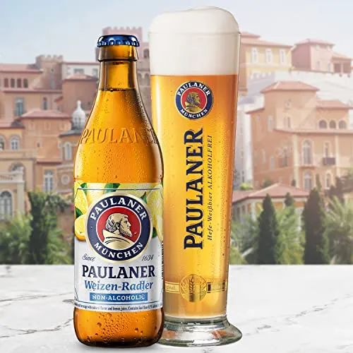 Paulaner Weizen Radler Non Alcoholic Beer 15 Pack, Award Winning Beer from Munich Germany, 11.2oz/btl