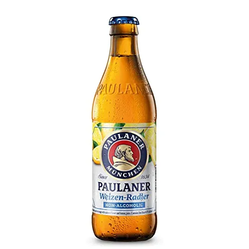 Paulaner Weizen Radler Non Alcoholic Beer 15 Pack, Award Winning Beer from Munich Germany, 11.2oz/btl