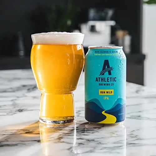 Athletic Brewing Company Craft Non-Alcoholic Beer - 12 Pack x 12 Fl Oz Cans - Run Wild IPA - Low-Calorie, Award Winning - The Ultimate Sessionable IPA Subtle Yet Complex Malt Profile