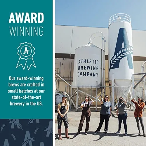 Athletic Brewing Company Craft Non-Alcoholic Beer - 6-Pack of All Out, Upside Dawn, Run Wild IPA, and Cerveza Atletica - Low-Calorie, Award Winning - All Natural Ingredients For A Great Tasting Drink - 12 Fl Oz Cans