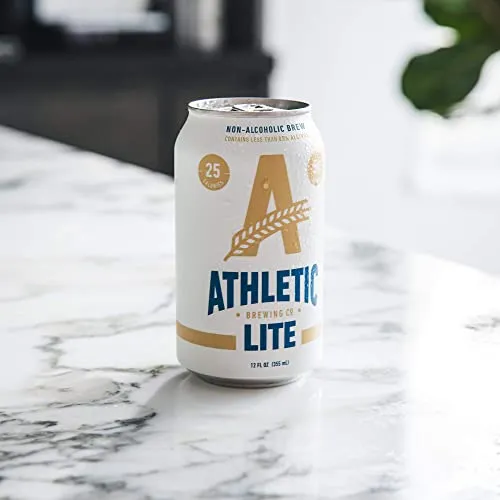 Athletic Brewing Company Light Craft Non-Alcoholic Beer - 12 Pack x 12 Fl Oz Cans - Athletic Lite Light Brew - Low-Calorie, Award Winning - Simply Crisp, Refreshing, Brisk & Smooth - Beautiful Noble Hops & Malt Body