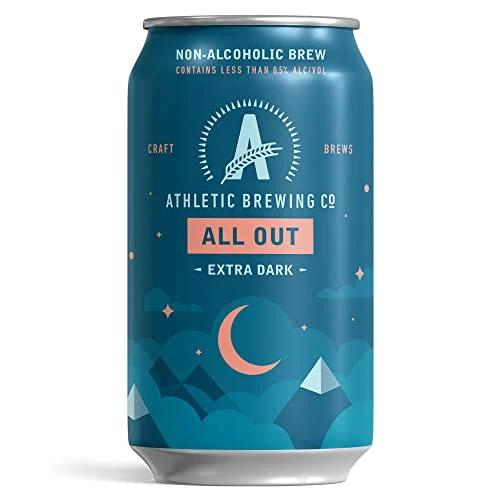 Athletic Brewing Company Craft Non-Alcoholic Beer - 12 Pack x 12 Fl Oz Cans - All Out Extra Dark - Low-Calorie, Award Winning - Delicate Coffee and Bittersweet Chocolate Notes