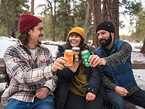 Bravus Non-Alcoholic Variety Sampler 24 Pack x 12 Fl Oz Cans - Low-Calorie, Gluten-Reduced, Vegan NA Craft Brew, 5 IPA, 5 Oatmeal Dark, 5 Raspberry Gose, 5 Blood Orange, 4 Peanut Butter Dark
