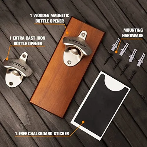 Gifts for Men Dad, Wall Mounted Magnetic Beer Bottle Opener for Fridge, Valentines Day Anniversary Unique Gifts for Him Husband Boyfriend, Funny Beer Birthday Gift Cool Stuff Gadgets for Man Cave