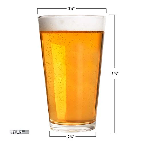 Lucky Shots United States Constitution Beer Pint Glass | 16 oz. Drinking Glasses | 360 Print We The People Beer Glasses