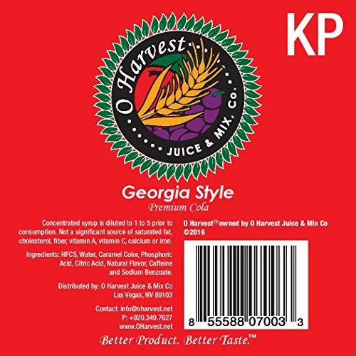 Bar Beverages Georgia Style Craft Cola (3 Gallon Bag-in-Box Syrup Concentrate) - Box Pours 18 Gallons of Cola - Use with Bar Gun, Soda Fountain or SodaStream
