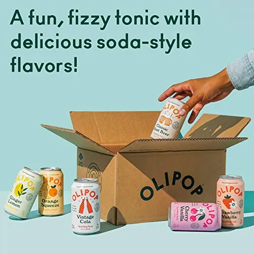 OLIPOP - The Sampler, 6-Flavor Soda Variety Pack, Healthy Soda, Prebiotic Soft Drinks, Supports Digestive Health & Gut Health, 9g of Dietary Plant Fiber, Low Calorie, Low Sugar, Vegan (12 oz, 12-Pack)