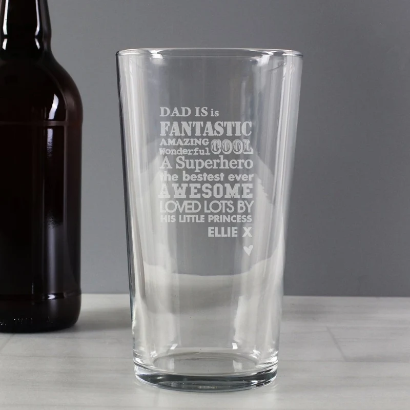 Personalised He Is...Pint Glass