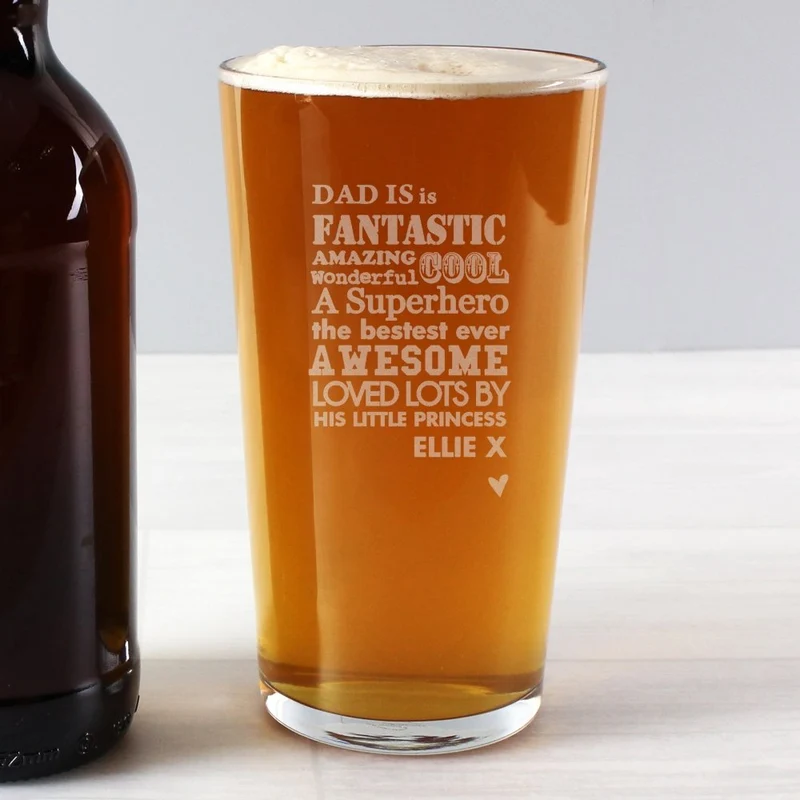 Personalised He Is...Pint Glass
