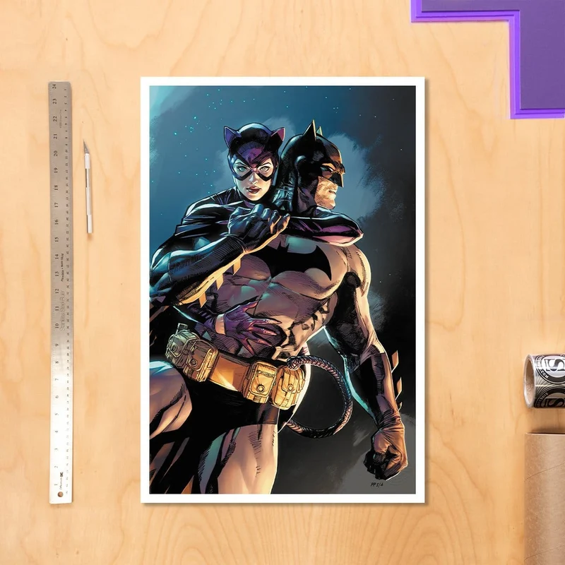 DC Comics Kunstdruck Batman & Catwoman 61 x 41 cm -