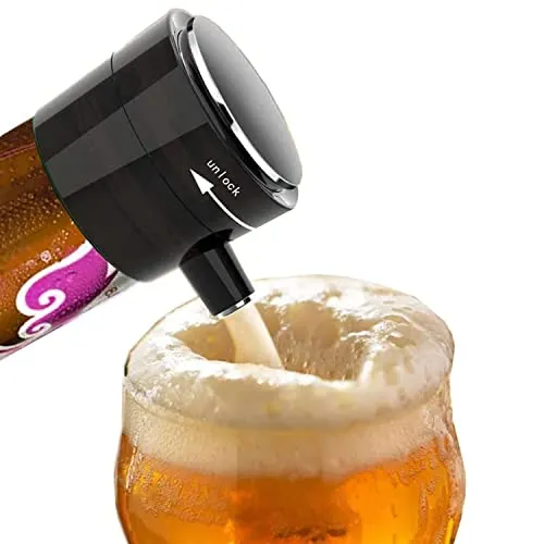 Beer Bubbler, GEEZO Portable Beer Foamer Beer Foam Machine for Bottled & Canned Beer, Beer Aerator Foam Maker Tasty Beer Partner Beer Lover Gift
