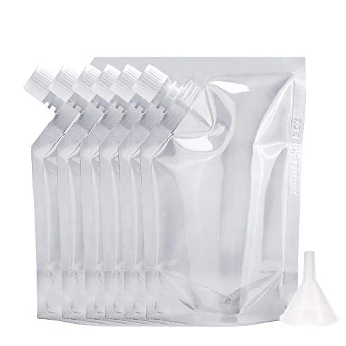 Concealable And Reusable cruise sneak flask Liquor Pouches Sneak Alcohol flask hide drinking flask kit (8OZ-6PCS+Funnel kit)