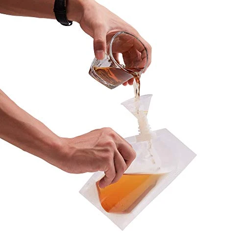 Concealable And Reusable cruise sneak flask Liquor Pouches Sneak Alcohol flask hide drinking flask kit (8OZ-6PCS+Funnel kit)