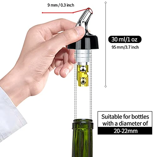 Automatic Measured Bottle Pourer - Quick Shot Spirit Measure Pourer Drinks Wine Cocktail Dispenser Home Bar Tools - 1oz/30ml (12)