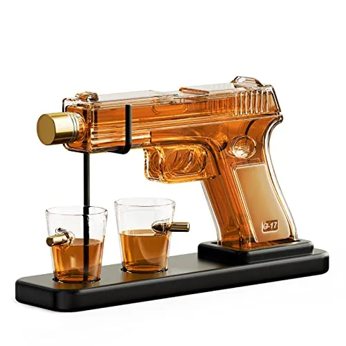 Father's Day Gifts for Men Dad, Kollea 15.2 Oz Whiskey Decanter Set with 2 Glasses, Unique Anniversary Birthday Gift Ideas for Him Husband Grandpa, Cool Military Tequila Liquor Dispenser for Home Bar