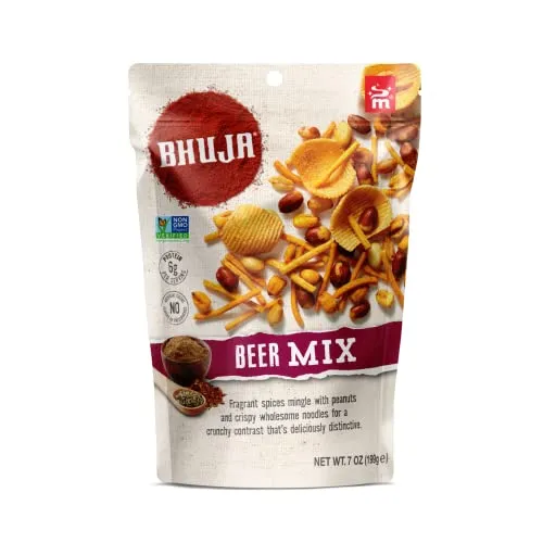Majans Bhuja Gluten Free Snack Mix, Non-GMO | No Preservatives | Vegetarian Friendly | No Artificial Colors or Flavors, Beer Mix, 7 Ounce (Pack of 6)