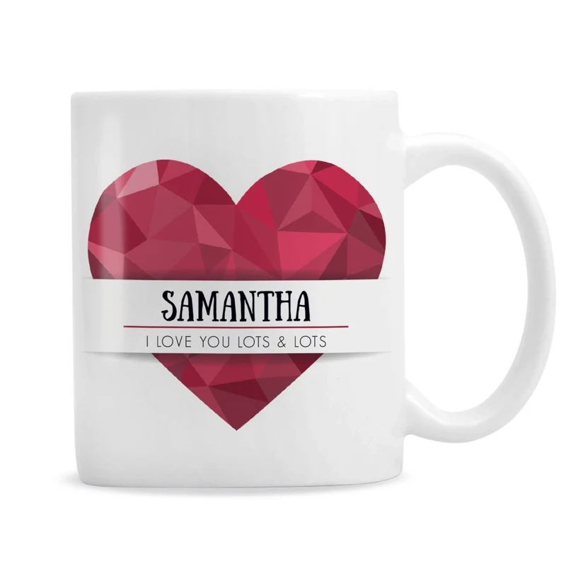 Personalised Geometric Heart Mug