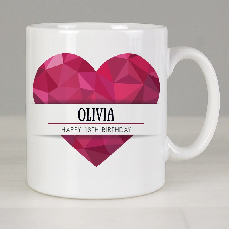 Personalised Love Heart Mug