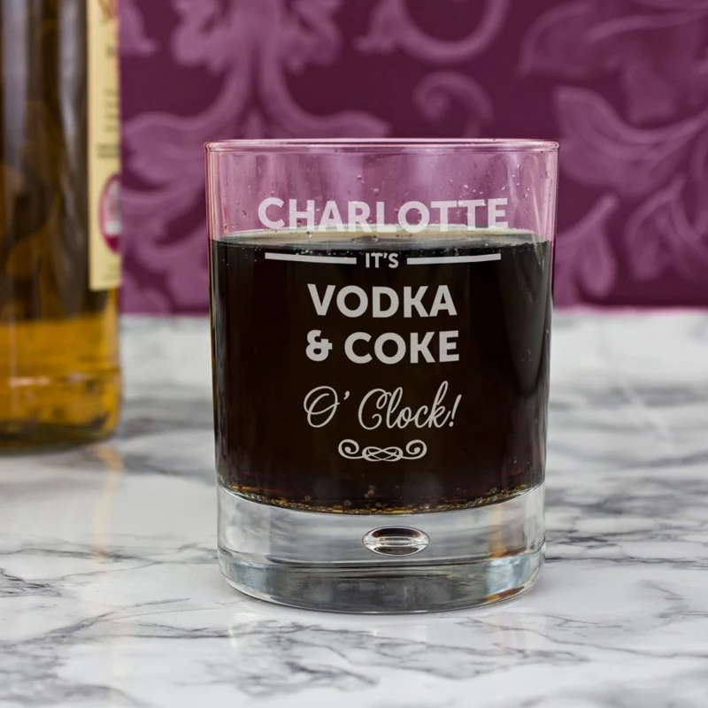 Personalised Its... Oclock Tumbler Bubble Glass