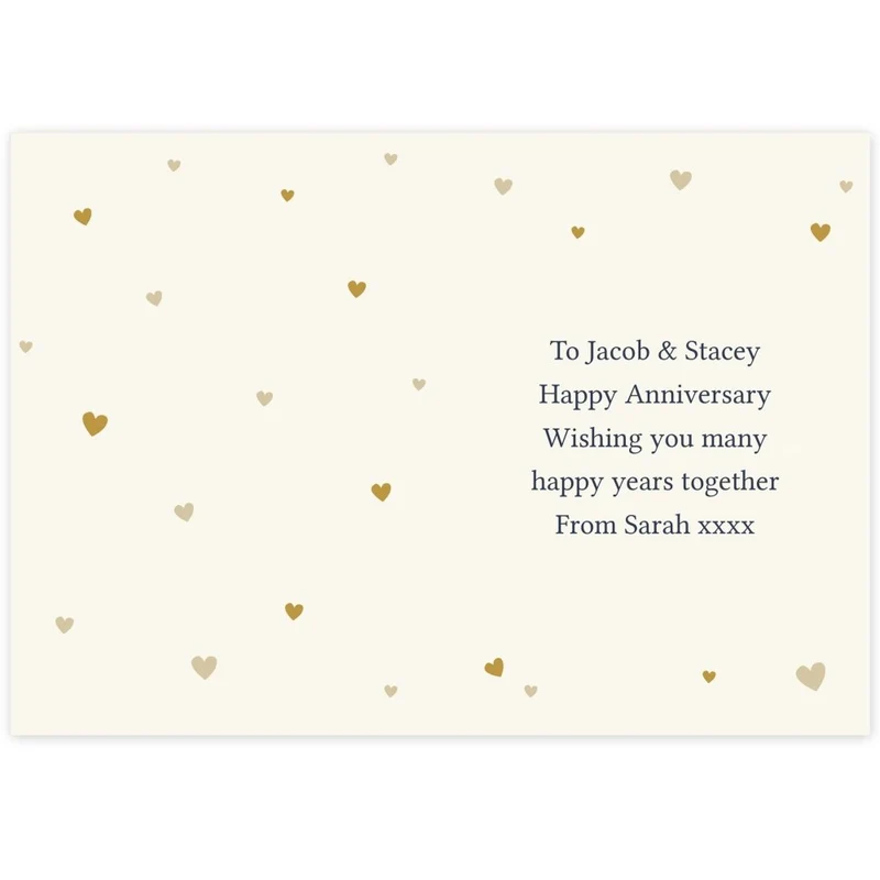 Personalised Gold Confetti Heart Card