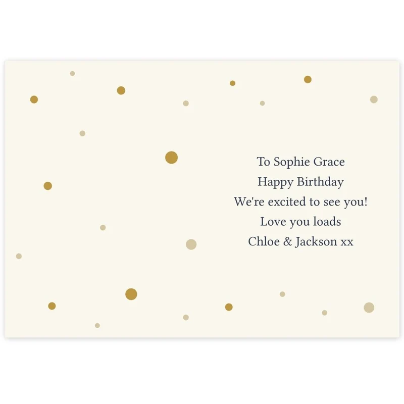 Personalised Gold Champagne Flutes Card