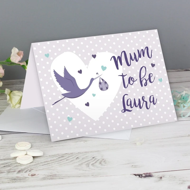 Personalised Mum To Be Stork Card