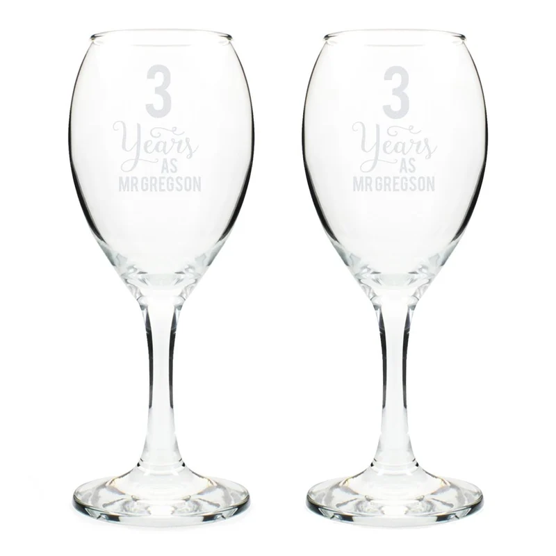 Personalised Years As... Wine Glass Set
