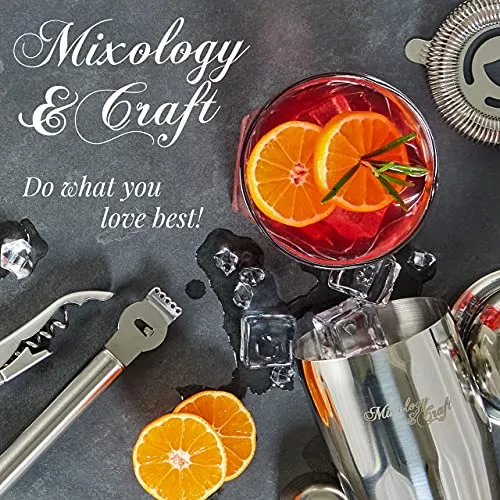 Mixology & Craft Bartender Kit - 15 Piece Set Including Cocktail Shaker and Bar Accessories, Perfect for Drink Mixing at Home, Plus Exclusive Recipe Cards