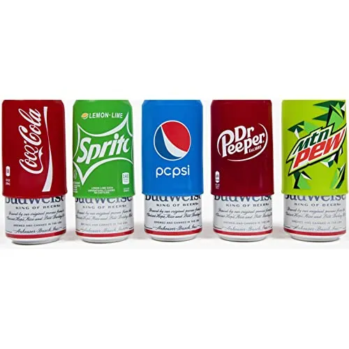 5 Pack Beer Can Covers That Look Like Soda Hide A Beer Can Silicone Sleeve Suitable for All standard 12FL OZ, Golf Accessories, beer Gifts for Men