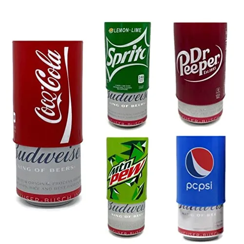 5 Pack Beer Can Covers That Look Like Soda Hide A Beer Can Silicone Sleeve Suitable for All standard 12FL OZ, Golf Accessories, beer Gifts for Men