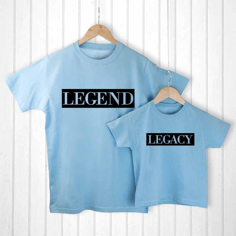 Personalised Personalised Daddy and Me Legendary Blue T-Shirts