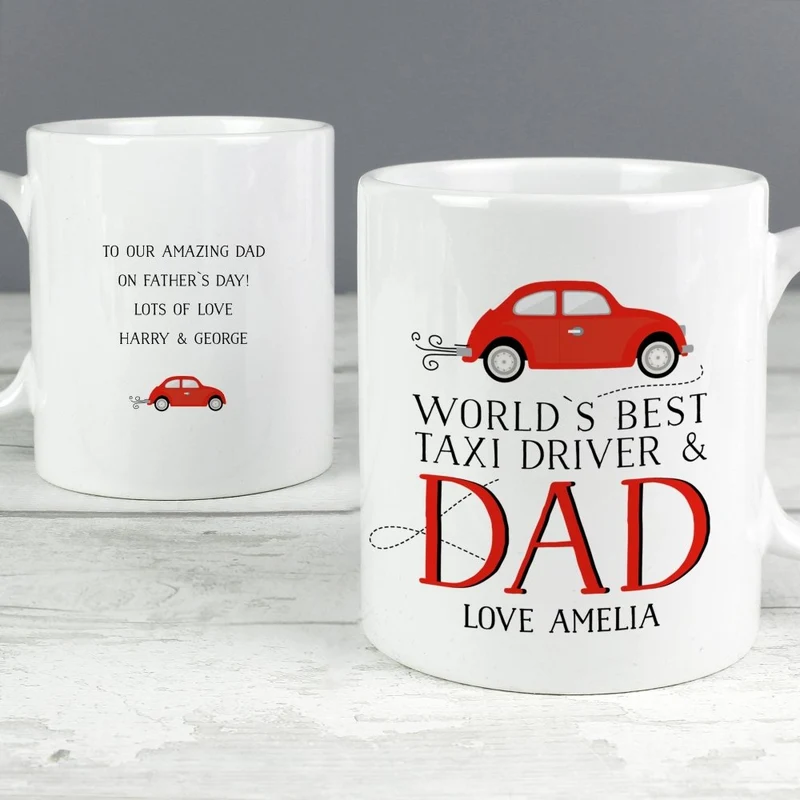 Personalised Worlds Best Taxi Driver Dad Mug