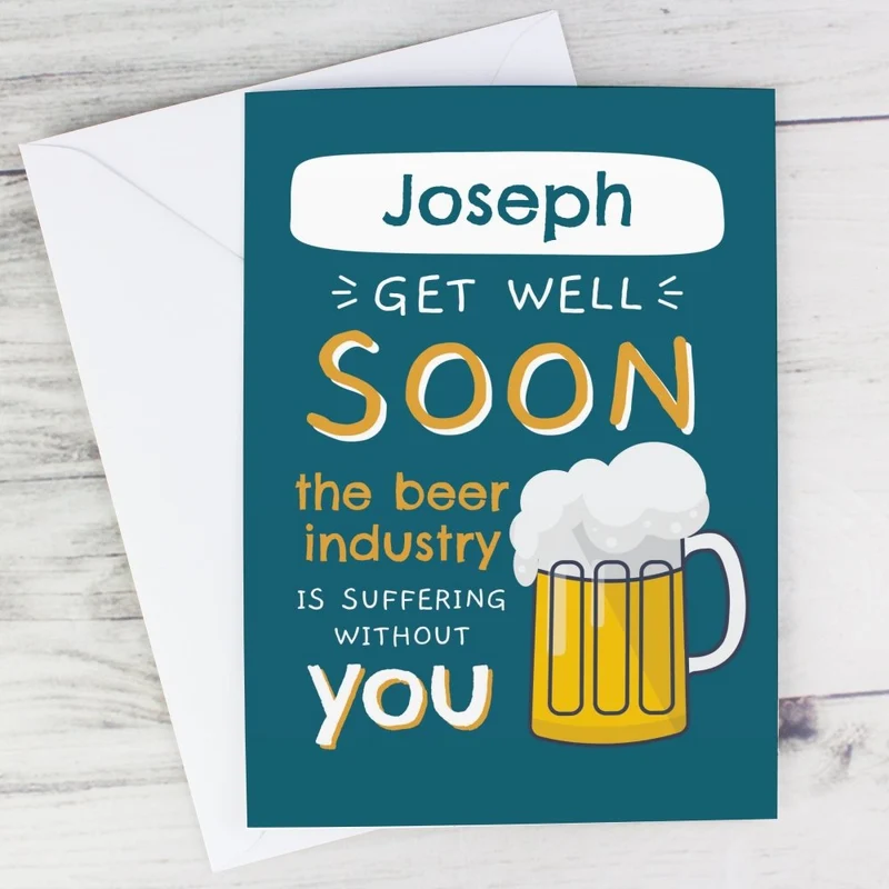 Personalised Get Well Soon Card