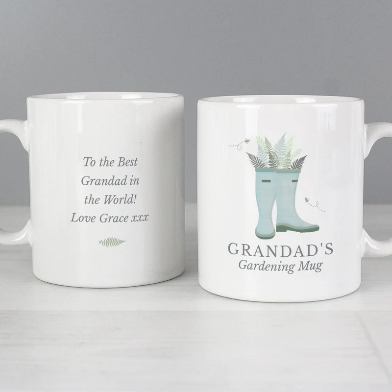 Personalised Blue Wellies Mug