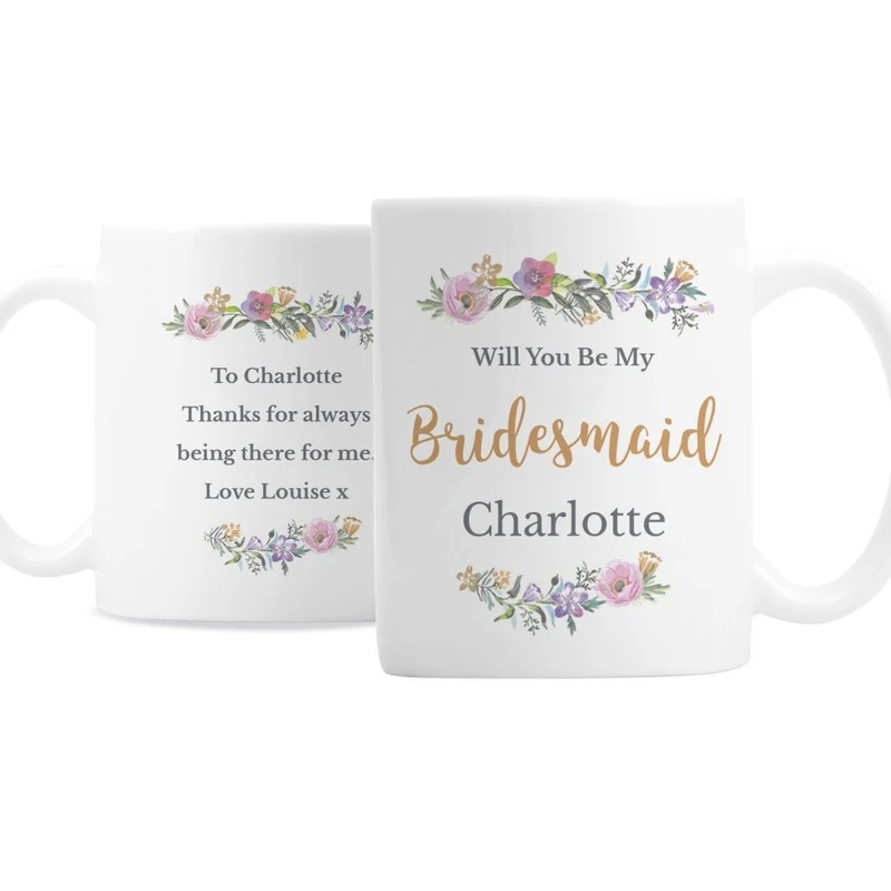 Personalised Floral Message Mug