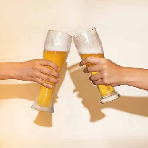 BELLAFORTE - Shatterproof Plastic Beer Glasses - 16oz, Set of 6, Atlas Cove Beer Glasses - Dishwasher Safe Plastic Beer Glasses - Unbreakable Glassware for Indoor and Outdoors - BPA free