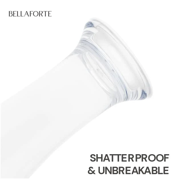 BELLAFORTE - Shatterproof Plastic Beer Glasses - 16oz, Set of 6, Atlas Cove Beer Glasses - Dishwasher Safe Plastic Beer Glasses - Unbreakable Glassware for Indoor and Outdoors - BPA free