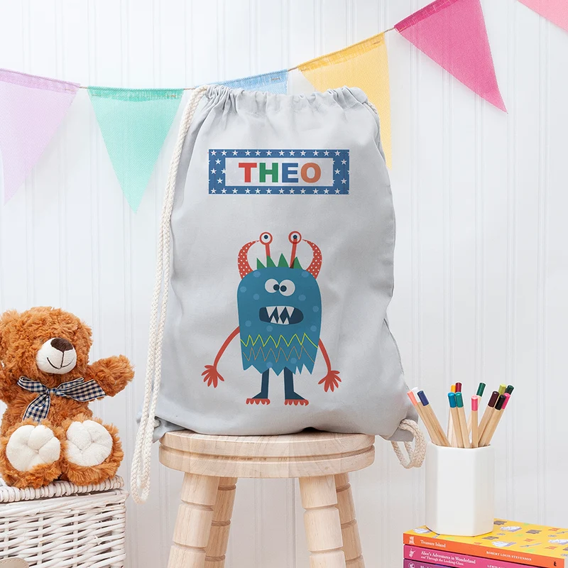 Personalised Personalised Boy's Little Monster PE Kit Bag