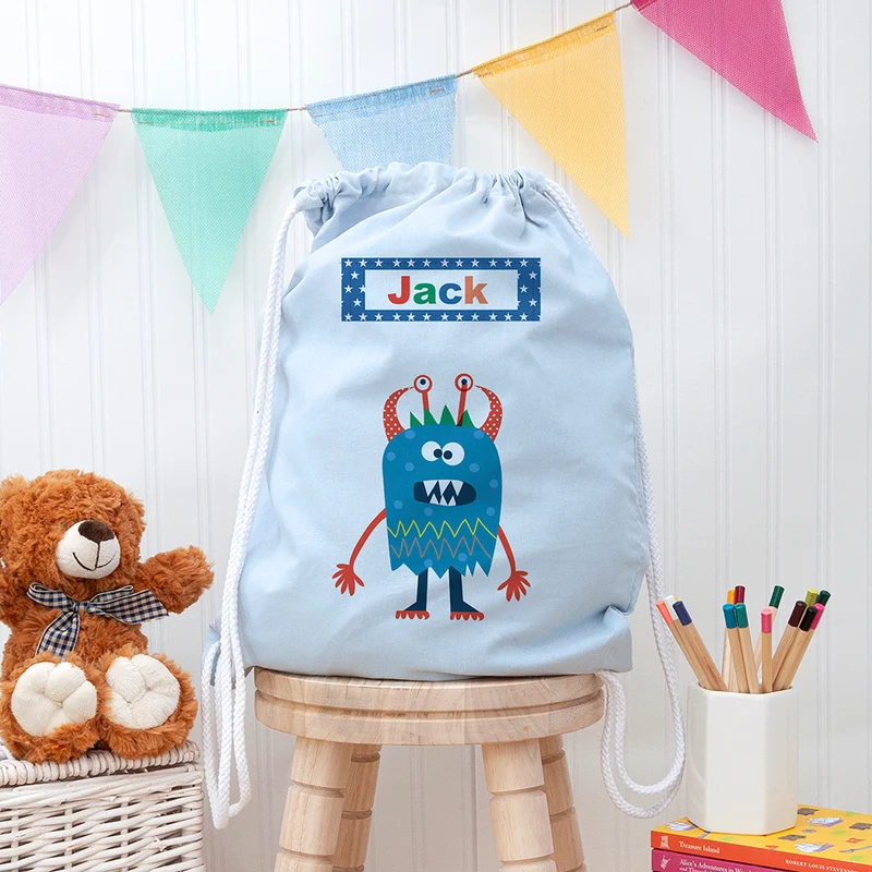 Personalised Personalised Boy's Little Monster PE Kit Bag