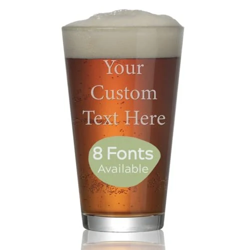Yay Personalized Gifts Custom Name 16 oz Pint Glasses - Beer Glasses, Drinking Glasses, Pint Beer Glasses, Personalized Glass, Customized Pint Glasses, Custom Beer Glass, Custom Glassware & Drinkware