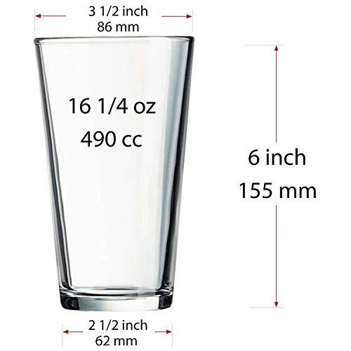 Set of 12 - Drinking Glasses 16 oz Highball Glasses Water Glasses Cup Sets Pint Glasses Beer Glasses Tumblers Glass Cups Bar Glasses Design for Home and Kitchen