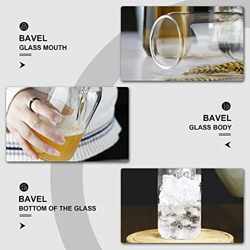 Large Beer glasses,20 oz Can Shaped Beer Glasses Set of 4,Elegant Shaped Drinking Glasses is Ideal Gift,Tumbler Beer Glasses Great for Any Drink and Any Occasion